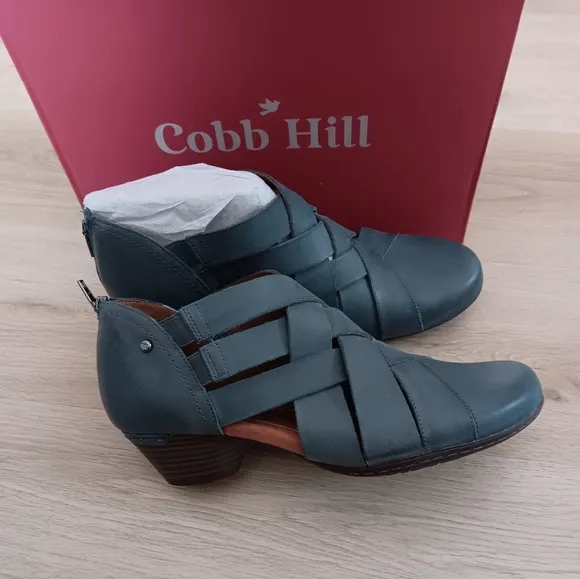 Cobb Hill Women's Laurel Woven Teal Wooven Booties‎ Size: 11 Comfort Boots NWOT