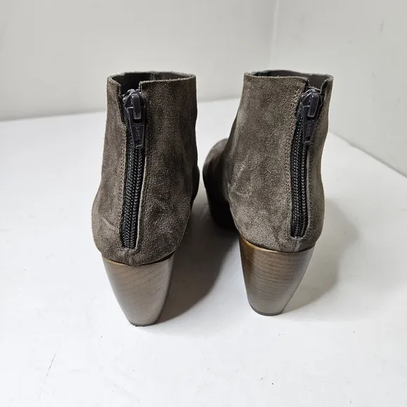 Coclico Tik Clog Boots Carbon Split Suede Zipper Back Platform Wood Sole 7
