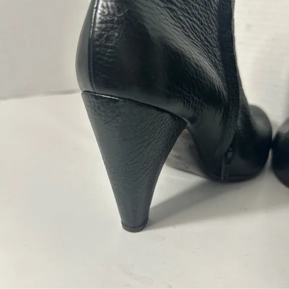 COCLICO Women’s Ankle Boots Button Zip Witchy Goth Black 39 EU 9 US 3.5” Heel