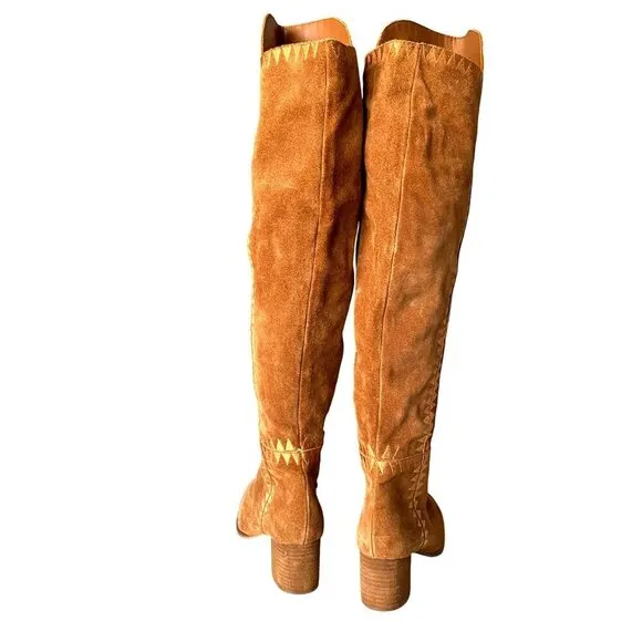 Coconuts‎ by Matisse Moon Tan Over the Knee Suede Boots 7M Boho Artsy Leather
