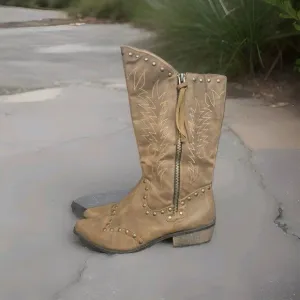 Coconuts Winchester Cowboy Riding  Boots Brown  Zip Close Women's Size 11