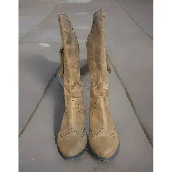 Coconuts Winchester Cowboy Riding  Boots Brown  Zip Close Women's Size 11