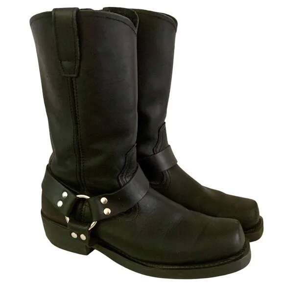 Cody James Mens Biker Harness Riding Work Leather Boots #CJ9995Z 10 M Black