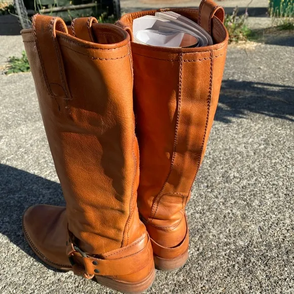 Cognac Frye riding boots