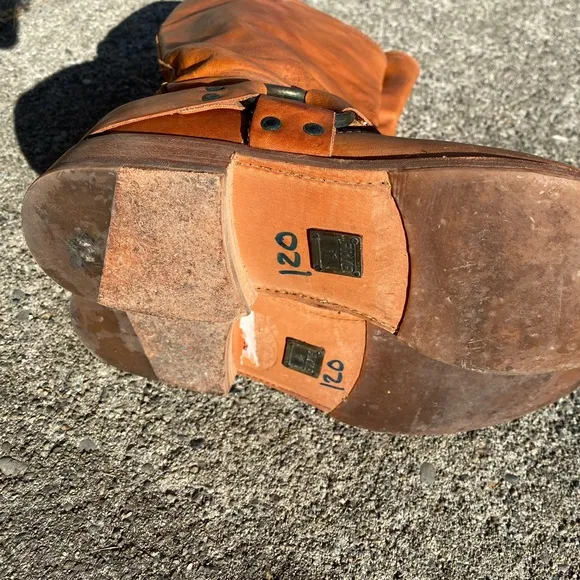 Cognac Frye riding boots