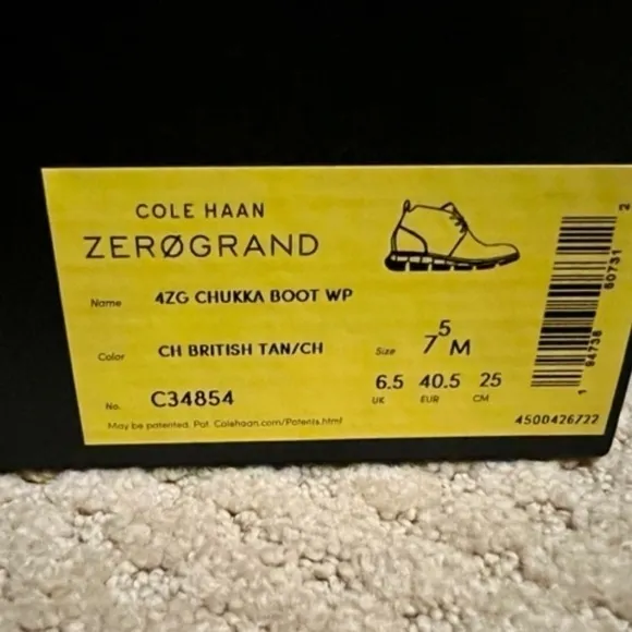 Cole Haan 4.Zerogrand Chukka Boots Sz 7.5 BNIB!​​​​​​​​​​​​​​​​​​​​​​​​​…​