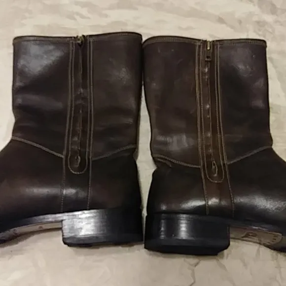Cole Haan Biker Brown Leather Boots
