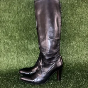 COLE HAAN Black Leather high heel boots. Size 9