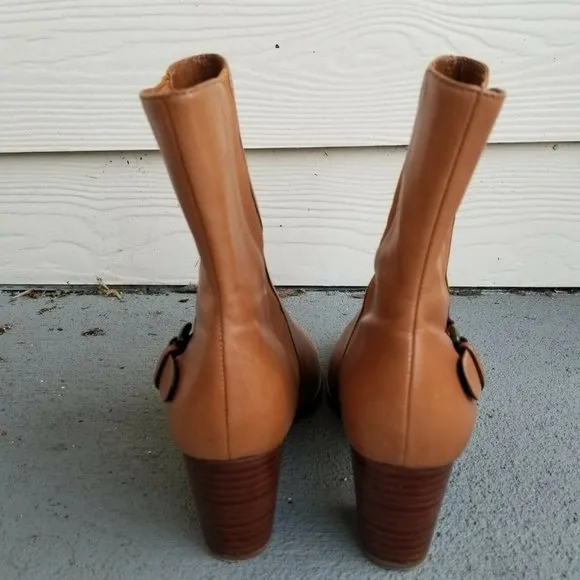 Cole Haan Booties Sz 6.5 Leather Pull On Ankle Boo