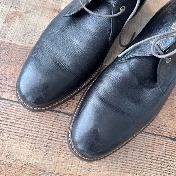 Cole Haan Boots Watson Chukka II Pebbled Leather Black Mens Size 10.5