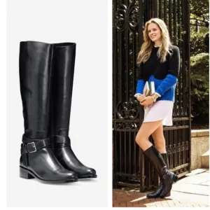 Cole Haan Briarcliff Black Leather Riding Boots, Sz 8