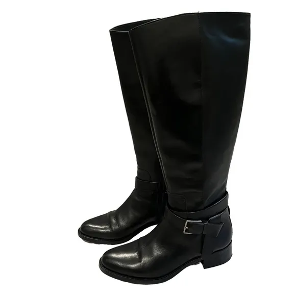 Cole Haan Briarcliff Black Leather Riding Boots, Sz 8