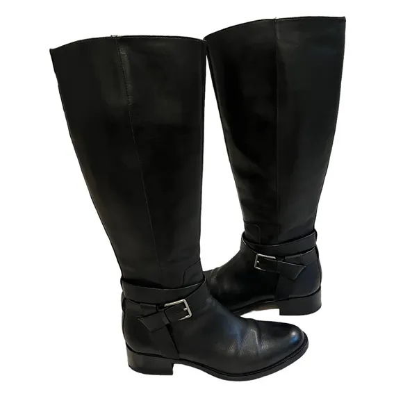 Cole Haan Briarcliff Black Leather Riding Boots, Sz 8