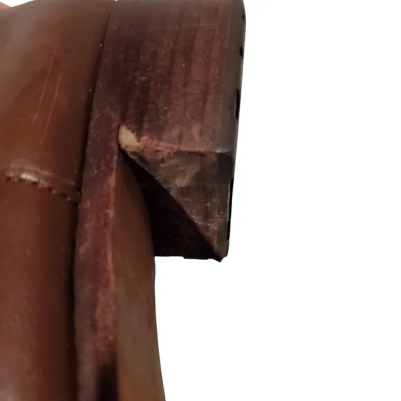 Cole Haan Brown Leather Zip Knee-High Moto Riding Boots Women's Size 8.5B