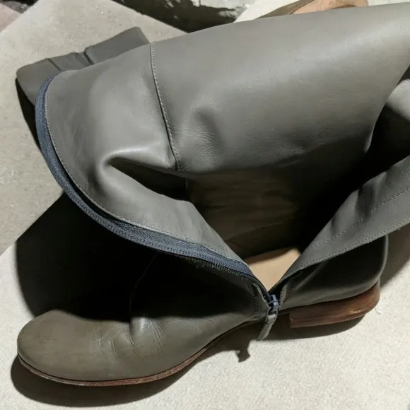 Cole Haan grey leather knee riding boots 8.5
