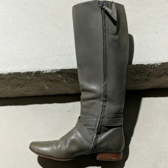 Cole Haan grey leather knee riding boots 8.5