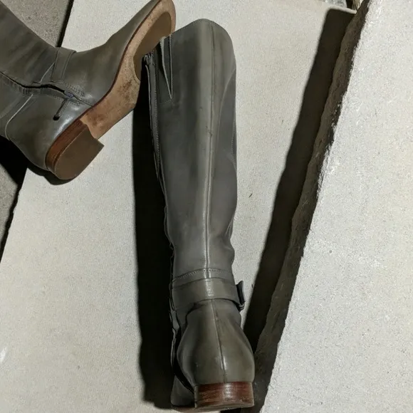 Cole Haan grey leather knee riding boots 8.5