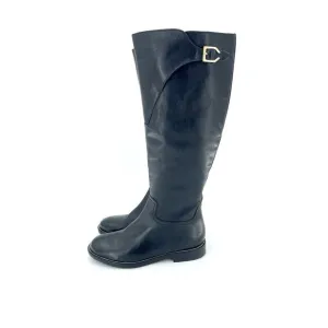 Cole Haan Harrington Black Leather Tall Knee High Riding Boots SZ 6.5 New