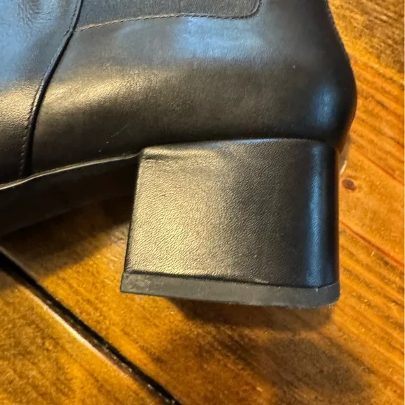 COLE HAAN LEATHER Avani Stretch Black Riding Boots-9.5