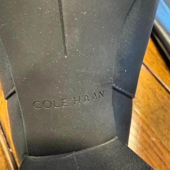COLE HAAN LEATHER Avani Stretch Black Riding Boots-9.5