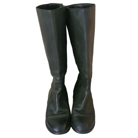 cole haan leather riding boots black size 7.5B