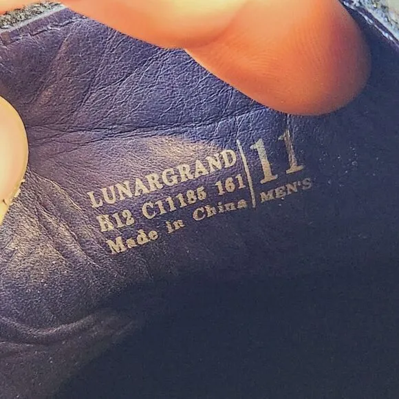 Cole Haan Lunargrand Mens Size 11 Boots Black‎ Suede Yellow Chukka Boots C11185