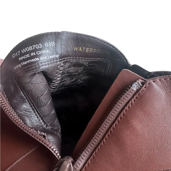 Cole Haan Lyla Waterproof Bootie Brown Leather Boots Size 6.5