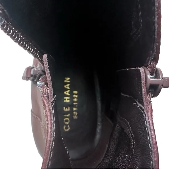 Cole Haan Lyla Waterproof Bootie Brown Leather Boots Size 6.5