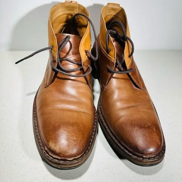 COLE HAAN Men's 8 Tone Brown Leather Oxford Chukka Boots