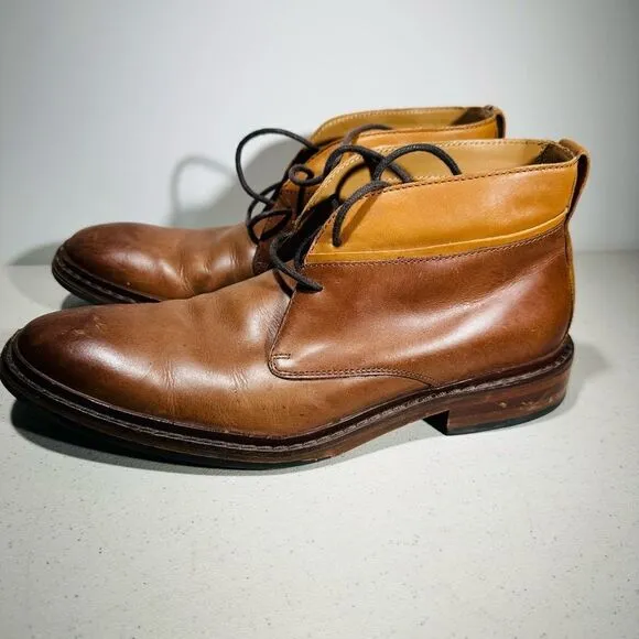 COLE HAAN Men's 8 Tone Brown Leather Oxford Chukka Boots