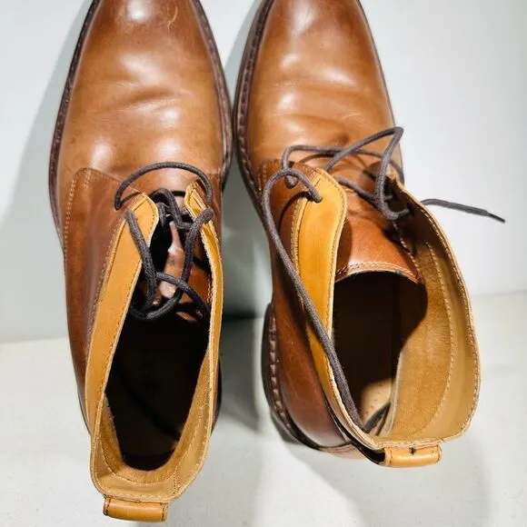 COLE HAAN Men's 8 Tone Brown Leather Oxford Chukka Boots