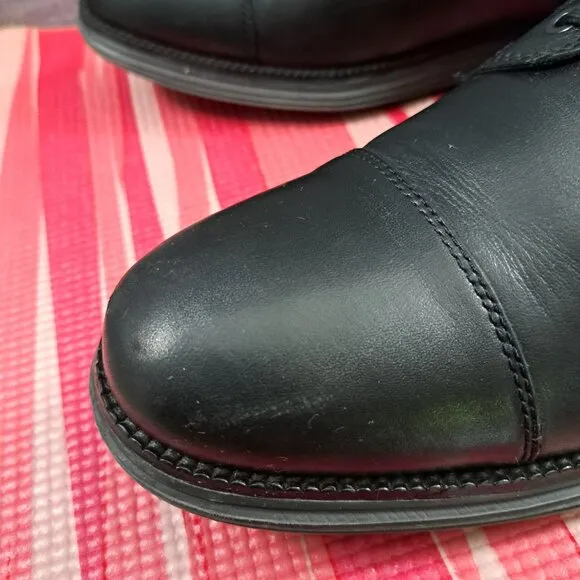 Cole Haan Mens Original Grand OS Cap Toe Laced Boots Black Leather Sz 10.5M