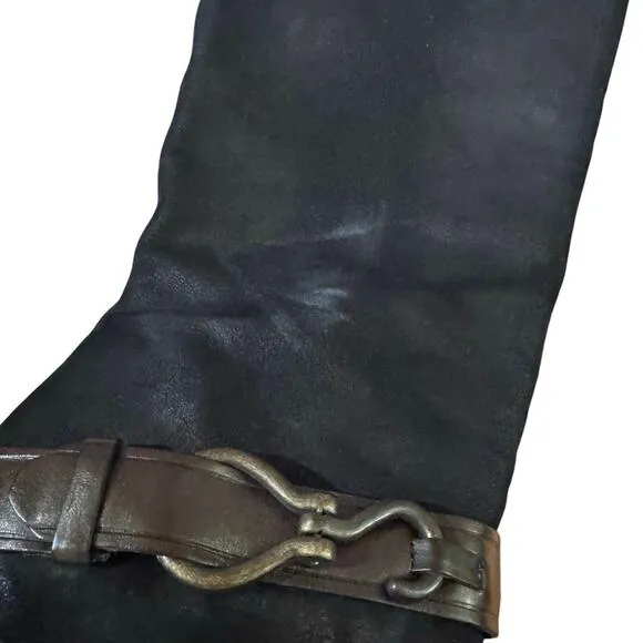 Cole Haan Nike Air D32419 Size 8 Women’s Tall Knee High Black Suede Boots riding