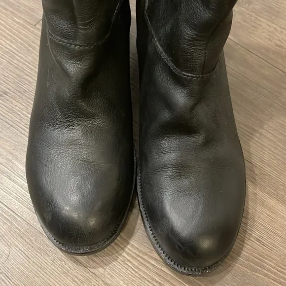 Cole Haan Nike Air Vintage Black Leather Boots Size 8