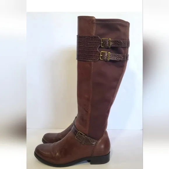 Cole Haan Womens Brown Leather Tennley Riding Boots US 7.5B