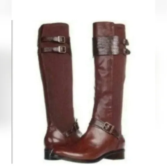 Cole Haan Womens Brown Leather Tennley Riding Boots US 7.5B