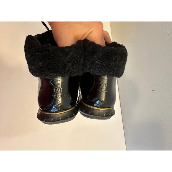 Cole Haan Women’s Zerogrand Black Patent Leather Hiker Boots Lined Size 11 B