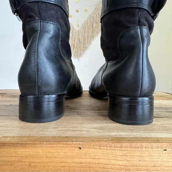 Cole Haan X Nike Air Avalon Black Leather Gunmetal Hardware Riding Boot size 8.5