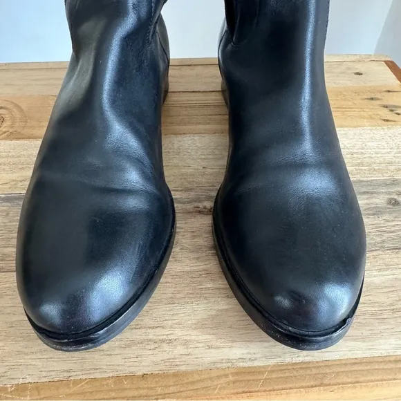 Cole Haan X Nike Air Avalon Black Leather Gunmetal Hardware Riding Boot size 8.5