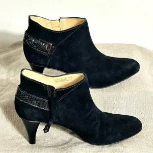 Cole Haan x Nike Air Black Suede Booties Heel Boots Size 8.5