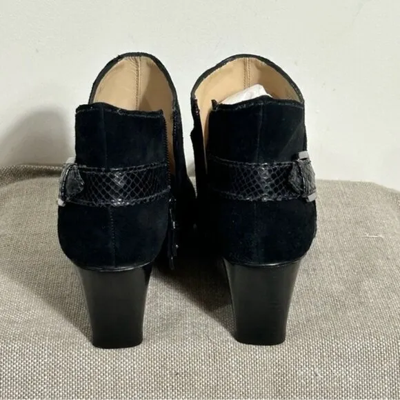 Cole Haan x Nike Air Black Suede Booties Heel Boots Size 8.5