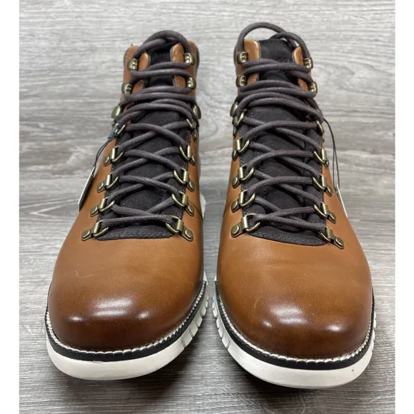 Cole Haan ZeroGrand Water Resistant Hiker Boots Brown Leather | Men's Size 10