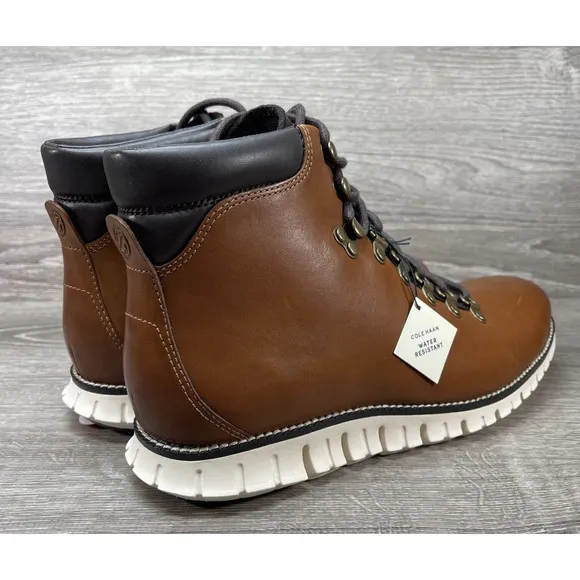 Cole Haan ZeroGrand Water Resistant Hiker Boots Brown Leather | Men's Size 10