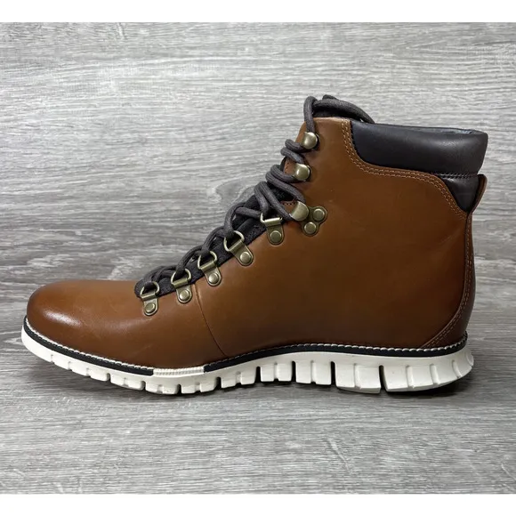 Cole Haan ZeroGrand Water Resistant Hiker Boots Brown Leather | Men's Size 10