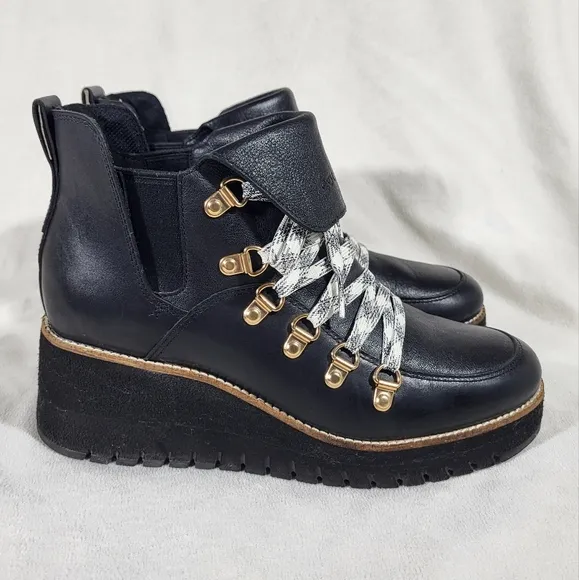 Cole Haan ZeroGrand Womens Hiker Ankle Wedge Boots 8 Waterproof Leather