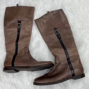 Cole Haan Eldridge Leather Buckle Riding Boots
