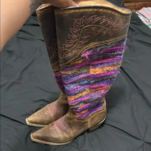 Colorful Knit Western Boots