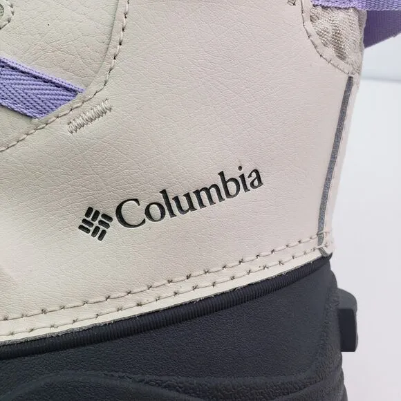 Columbia Bugaboot Celsius Girls Size 13 White Purple Gray Winter Snow Boots