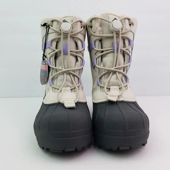 Columbia Bugaboot Celsius Girls Size 13 White Purple Gray Winter Snow Boots