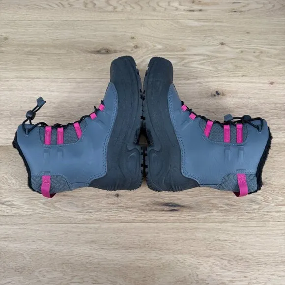 Columbia Girls Bugaboot Celsius Boots Size 7 EU39 Gray Pink Waterproof Snow EUC